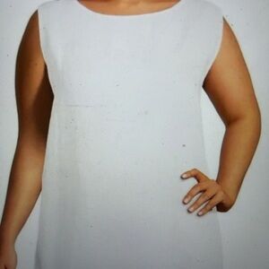 bryn Walker White 100% Linen Tank Size M